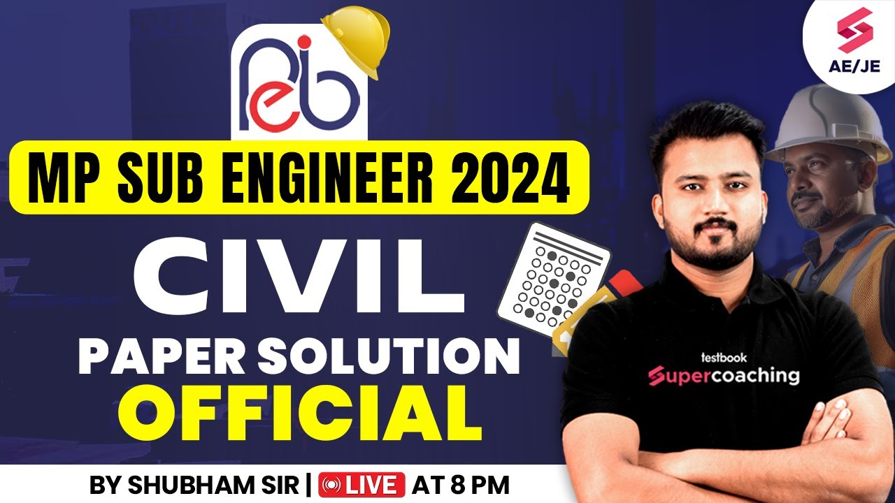 MP Sub Engineer Civil Paper Solution | MP Vyapam Previous Year Question Paper Civil By Shubham Sir