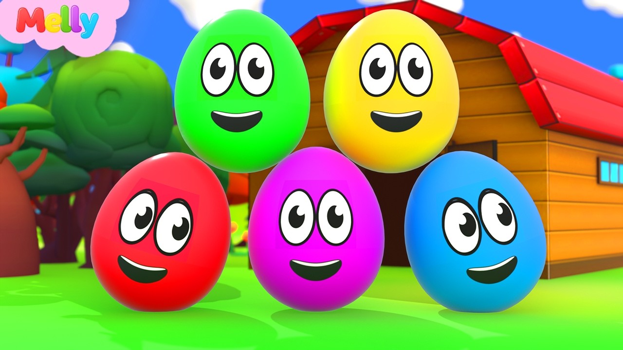 Aprender Colores y Números | Huevos de Colores en la Granja | Canciones Infantiles Melly en Español