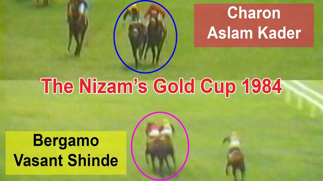 Charon with Aslam Kader up vs Bergamo with Vasant Shinde up The Nizam's Gold Cup 1984