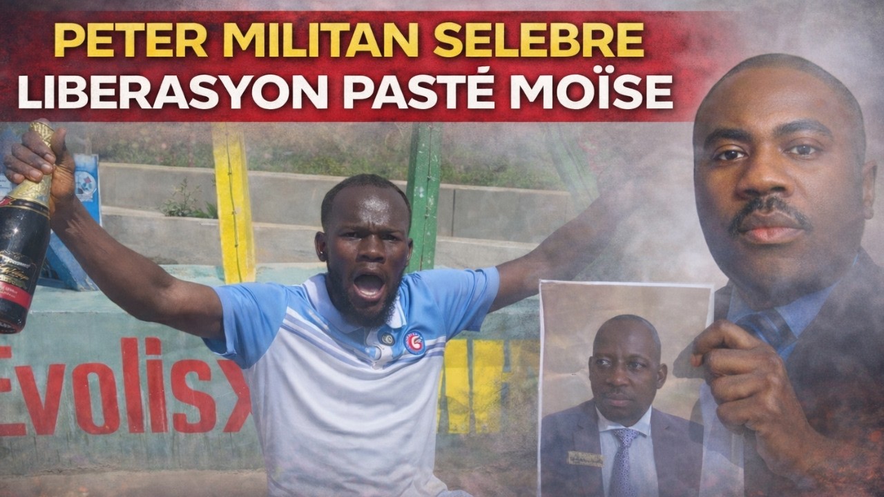 Peter Militan pete chanpay sou kanal la pou selebre liberasyon Pastè Moïse, li reponn Teriel Tellus.