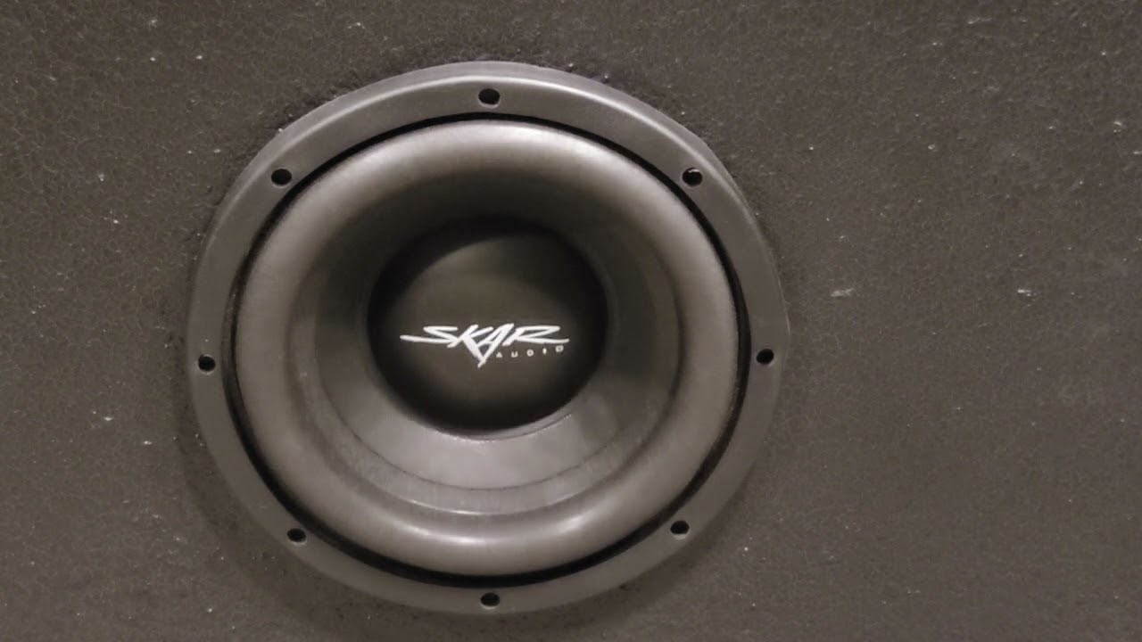 #2 Skar SDR-8 350w rms 700w peak subwoofer in a custom 1.7 cf enclosure.
