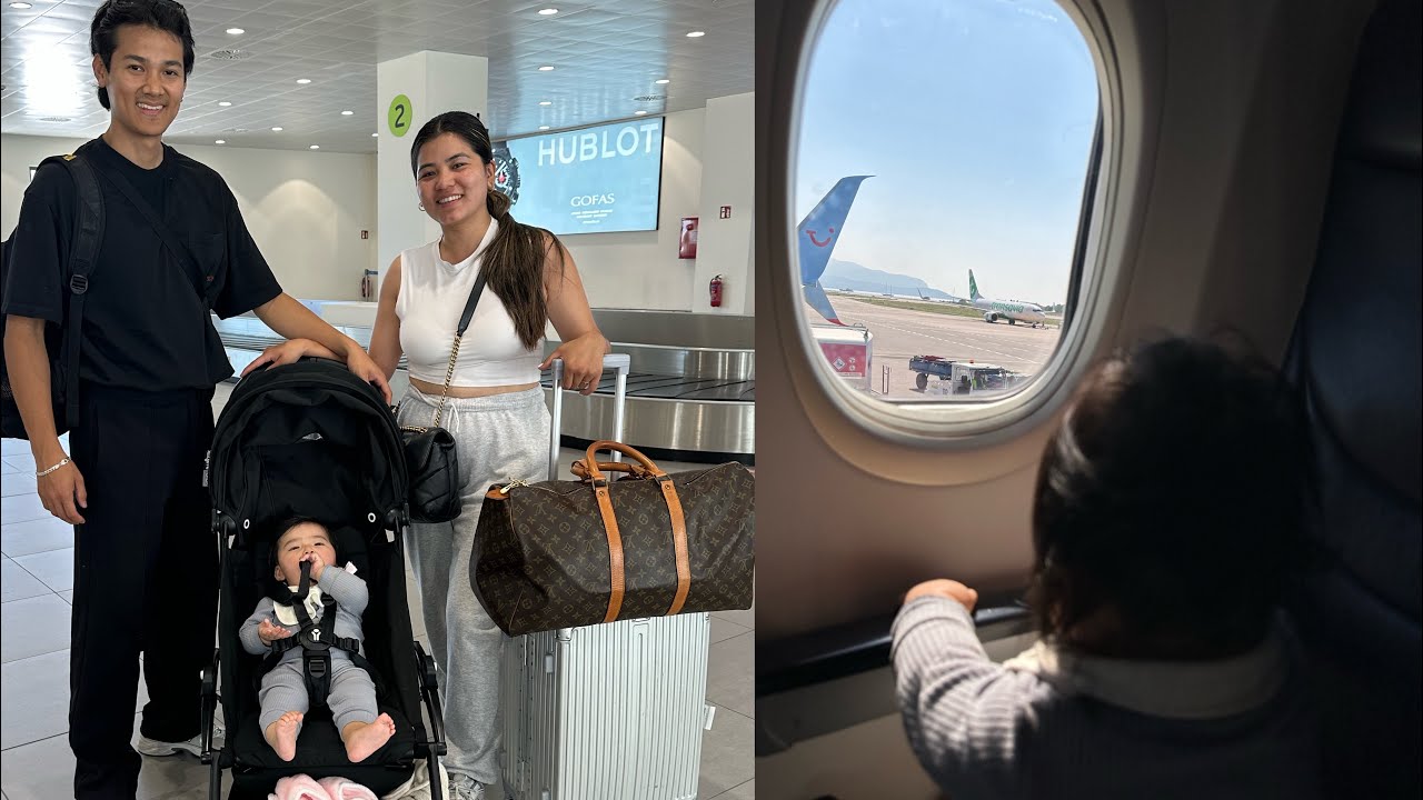Guess our vacation place🤔|Choekyis first flight #tibetanvlogger #young #couple #belgium