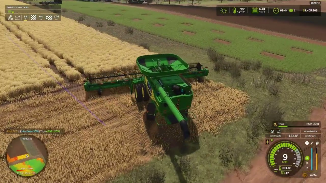 Colheita de trigo | Fs 25 | Mapa BR-163 #farmingsimulator #satisfying #gaming #farmingsimulator25