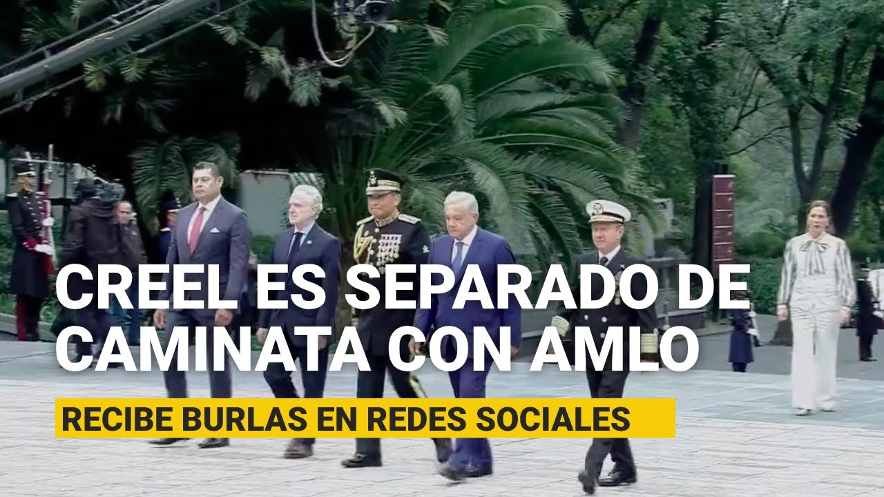 Santiago Creel es separado de caminata con AMLO en evento; redes reaccionan