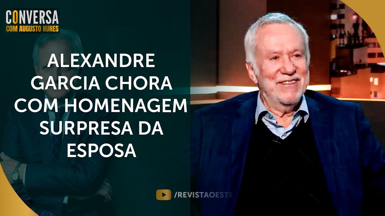 Mulher de Alexandre Garcia se declara e emociona jornalista: 'A vida tem sorrido para mim'