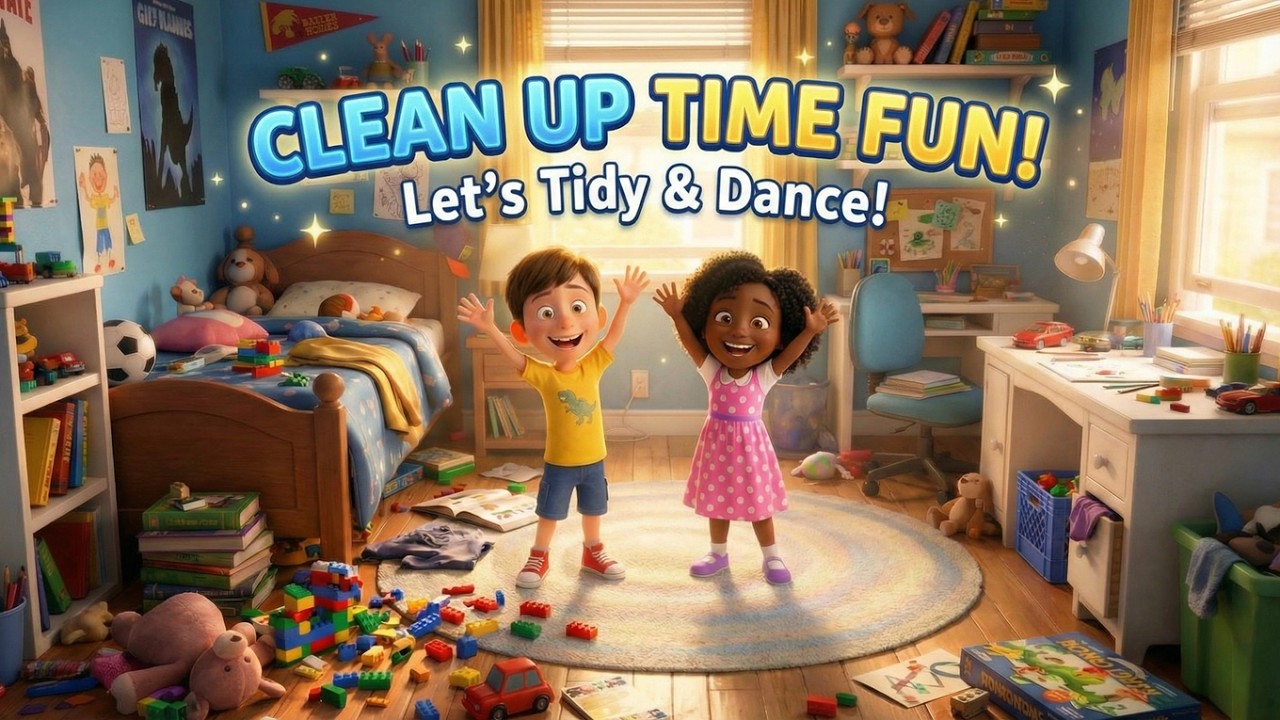 Clean Up Song Adventure 🧹 | Fun Kids Song to Learn Cleaning | Tidy Up Dance & Nursery Rhyme
