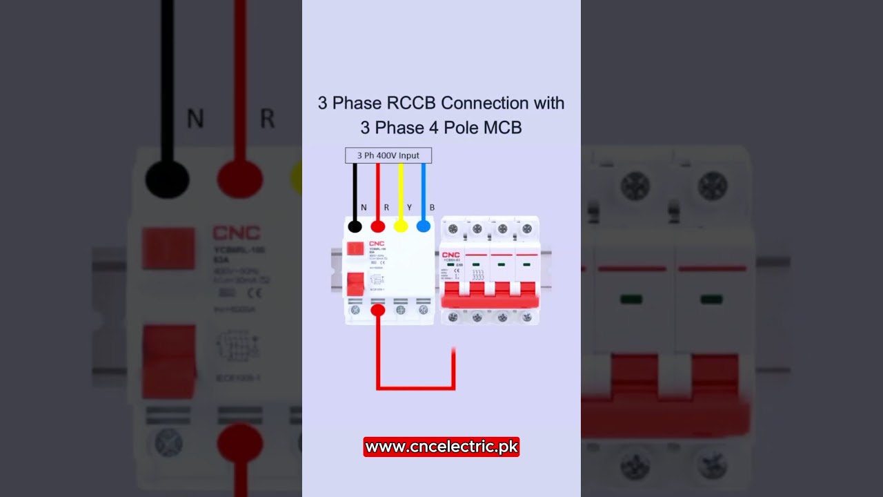 Three-Phase RCCB with 4-Pole MCB &ndash; Complete Electrical Protection!