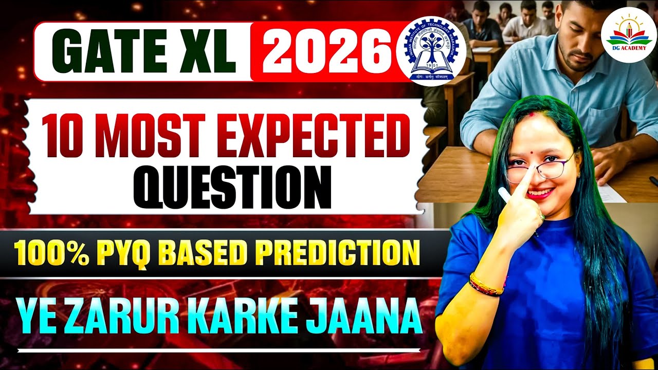 GATE XL 2026 10 Most Expected Questions 🔥 | 100% PYQ Based Prediction