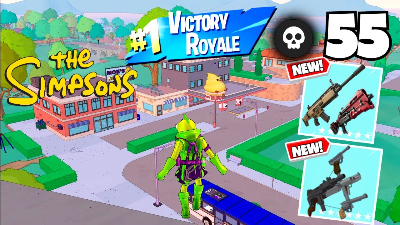 Fortnite Simpsons | * Mythic Enhanced Striker AR + NEW Five Gun | High Kill Gameplay