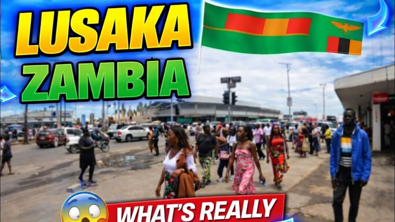 Внутри Лусаки, Замбия 🇿🇲 ￼Жизнь на улице в Африке