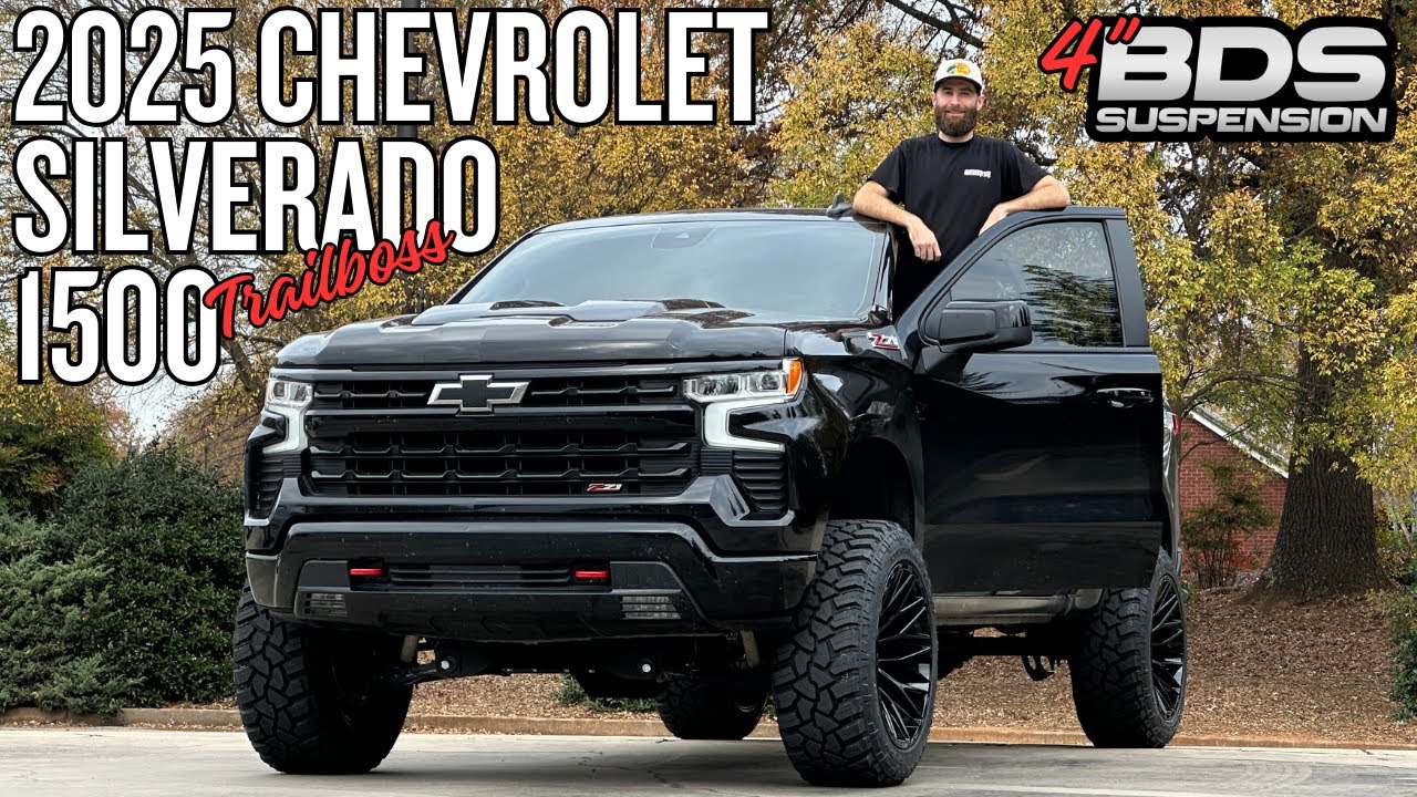 ЧЁРНОЕ на ЧЁРНОМ: Chevrolet Silverado 1500 Trail Boss 2025 года | Комплект лифта BDS 4 дюйма | Ди...