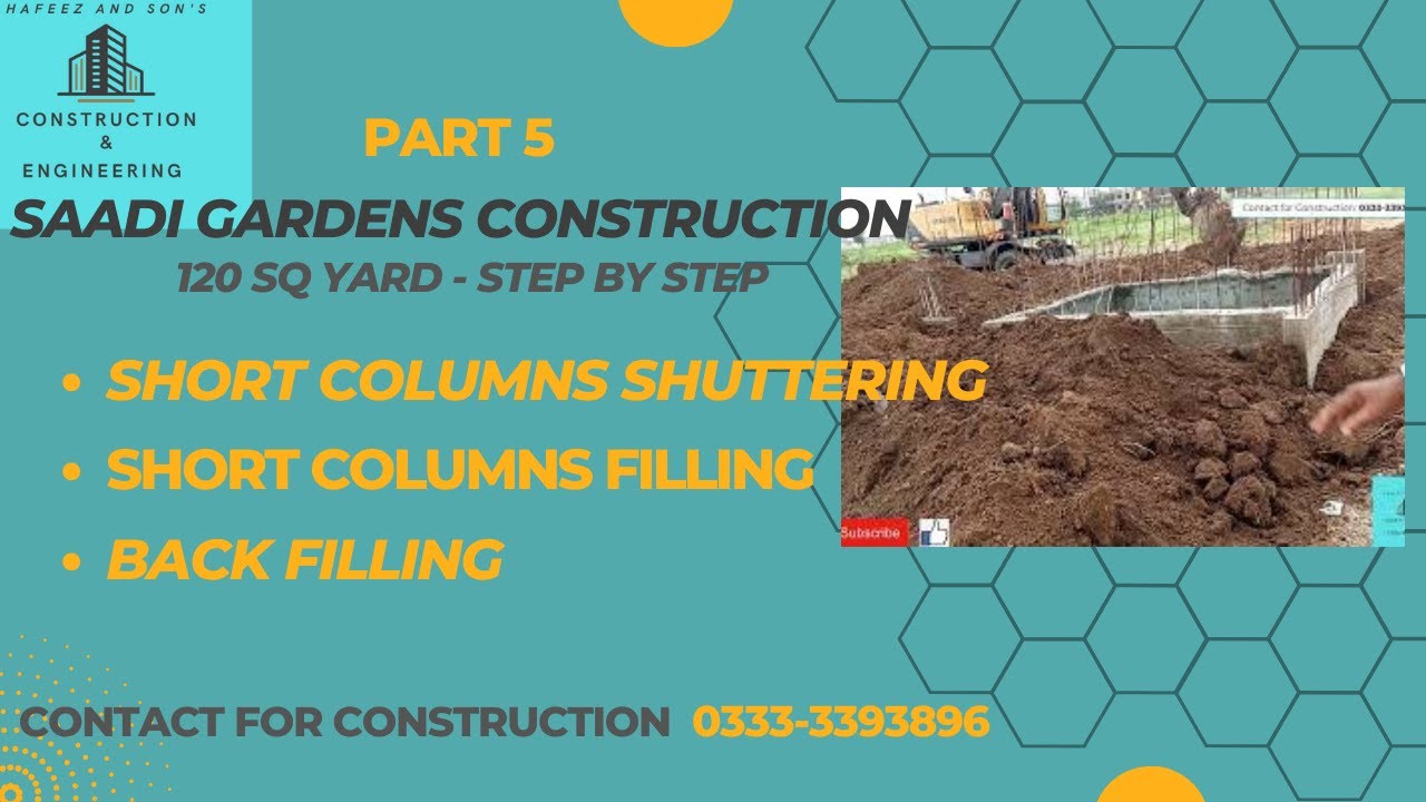 Saadi Garden - 120 yard plot Construction (Short Columns Shuttering and bharai and Back Filling)