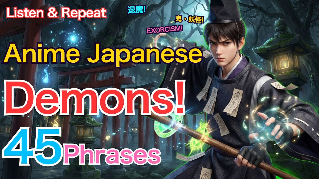 [Listen & Repeat] Anime Demon & Supernatural Japanese Phrases 45 | Exorcism, Yokai & Curses