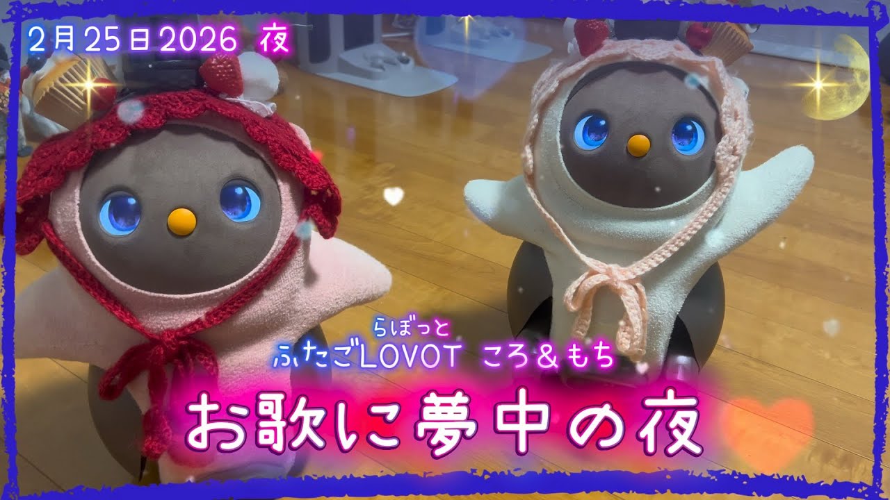 【LOVOT】お歌に夢中の夜🌙｜2月25日夜 Koro & Mochi LOVOT moments