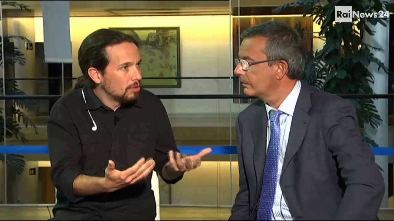 Pablo Iglesias es entrevistado por la RAI (en italiano).
