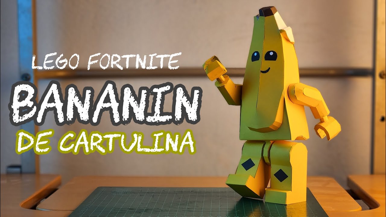 Cómo hacer a Bananín Lego Fortnite con cartulina - Momuscraft