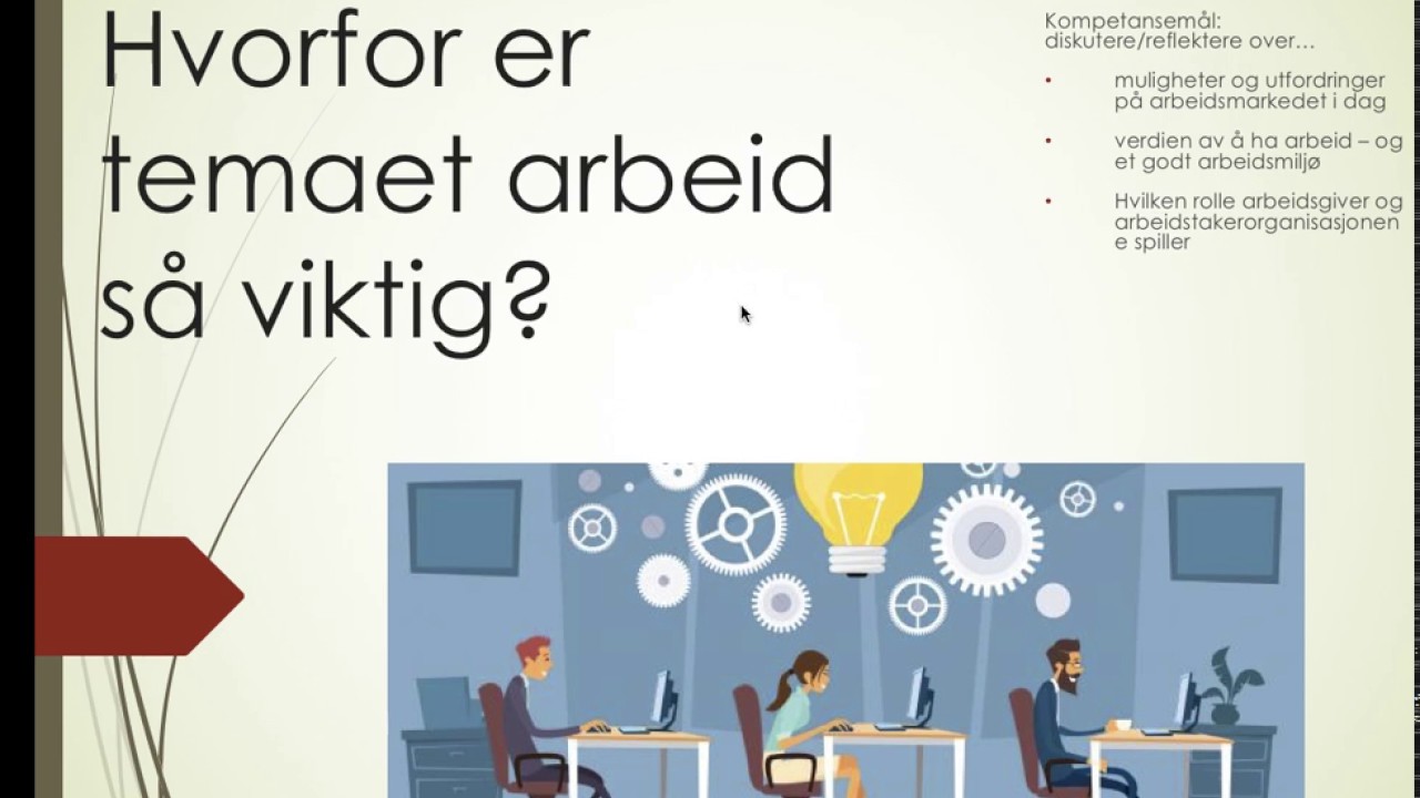 Arbeidsliv, samfunnsfag vg1