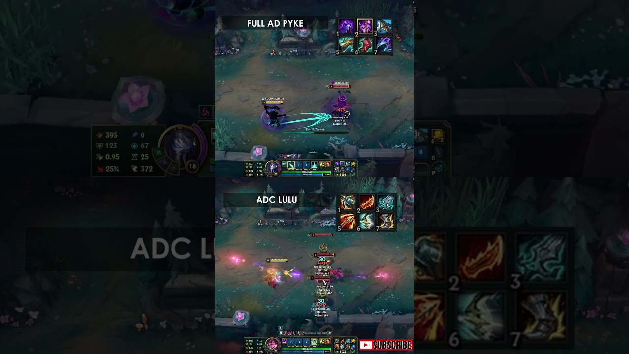 ADC LULU-AD PYKE VS TRAINING DUMMY! #leagueoflegends
