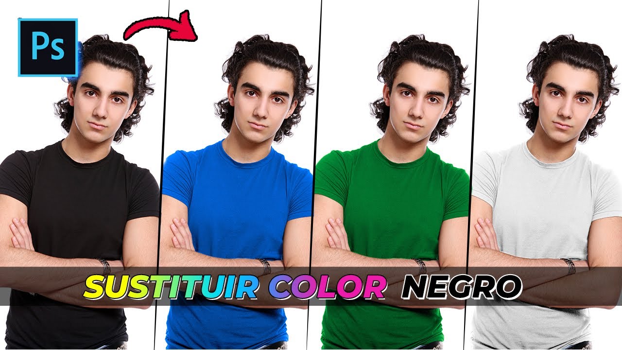 Cómo CAMBIAR el COLOR en PHOTOSHOP (de NEGRO a cualquier COLOR)