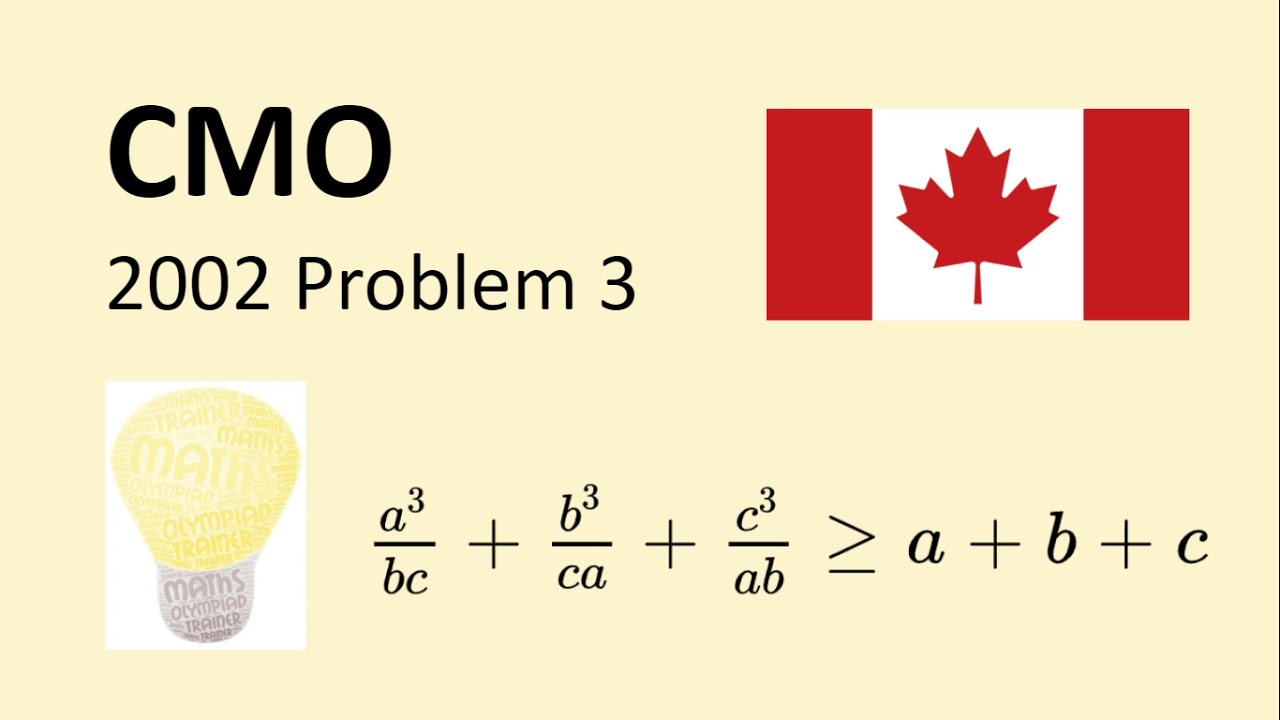 Q3 Canadian Mathematical Olympiad 2002 | Inequalities | Olympiad Math Training