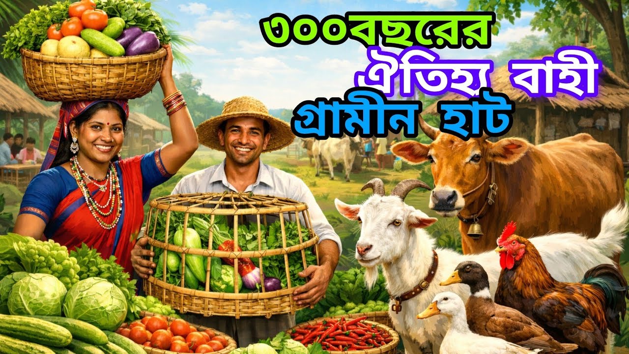 ৩০০শত বছরের পুরানো ঐতিহ্যবাহী গ্ৰামীন হাট বাঘাইতলা।