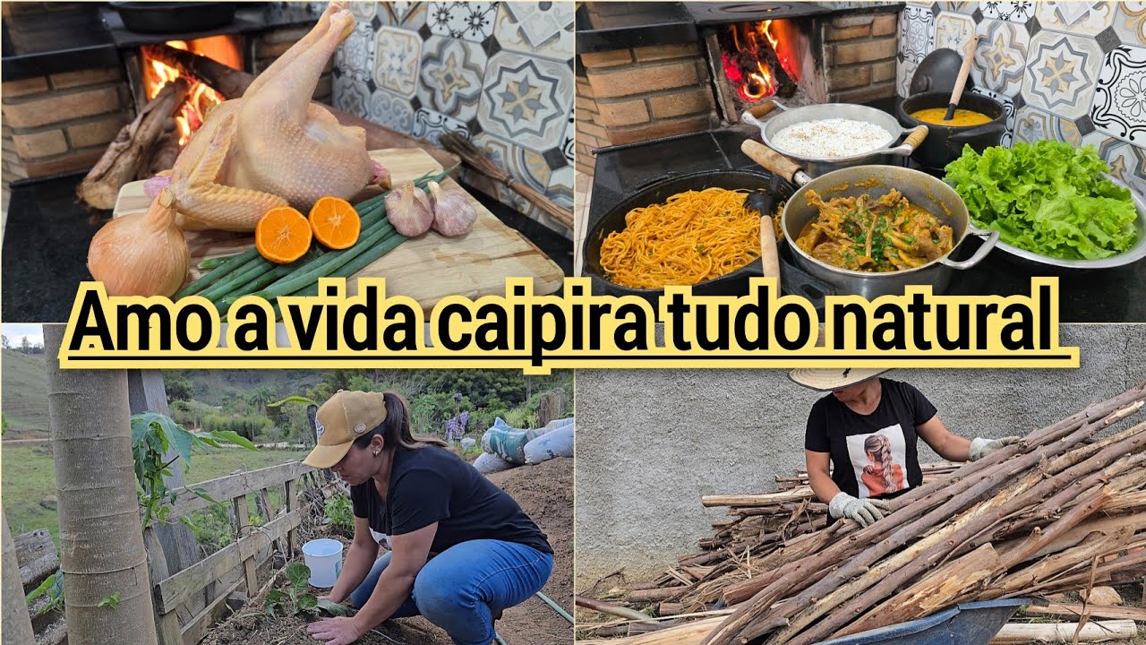 NO FOGÃO CAIPIRA FRANGO DO QUINTAL/GUARDEI A LENHA A CHUVA VEM NA SERRA+AS MUDAS FUI POR NA TERRA.