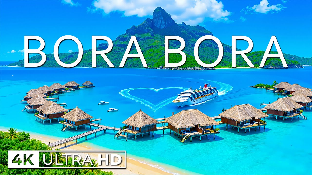 [4K] Бора-Бора 2026 🇵🇫 | Бирюзовая лагуна, бунгало на воде и уединенный отдых в доме на воде