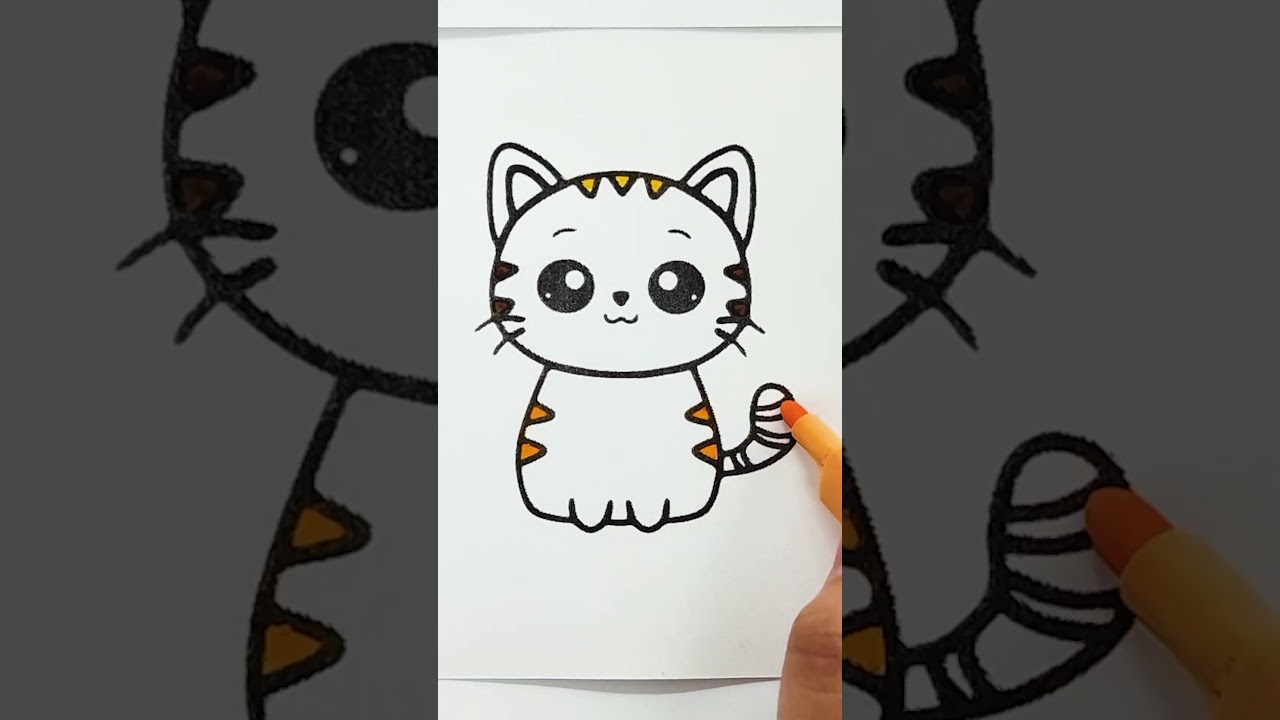 Lovely Cat Coloring Page for Toddlers  #coloring #coloringbook #shortvideo