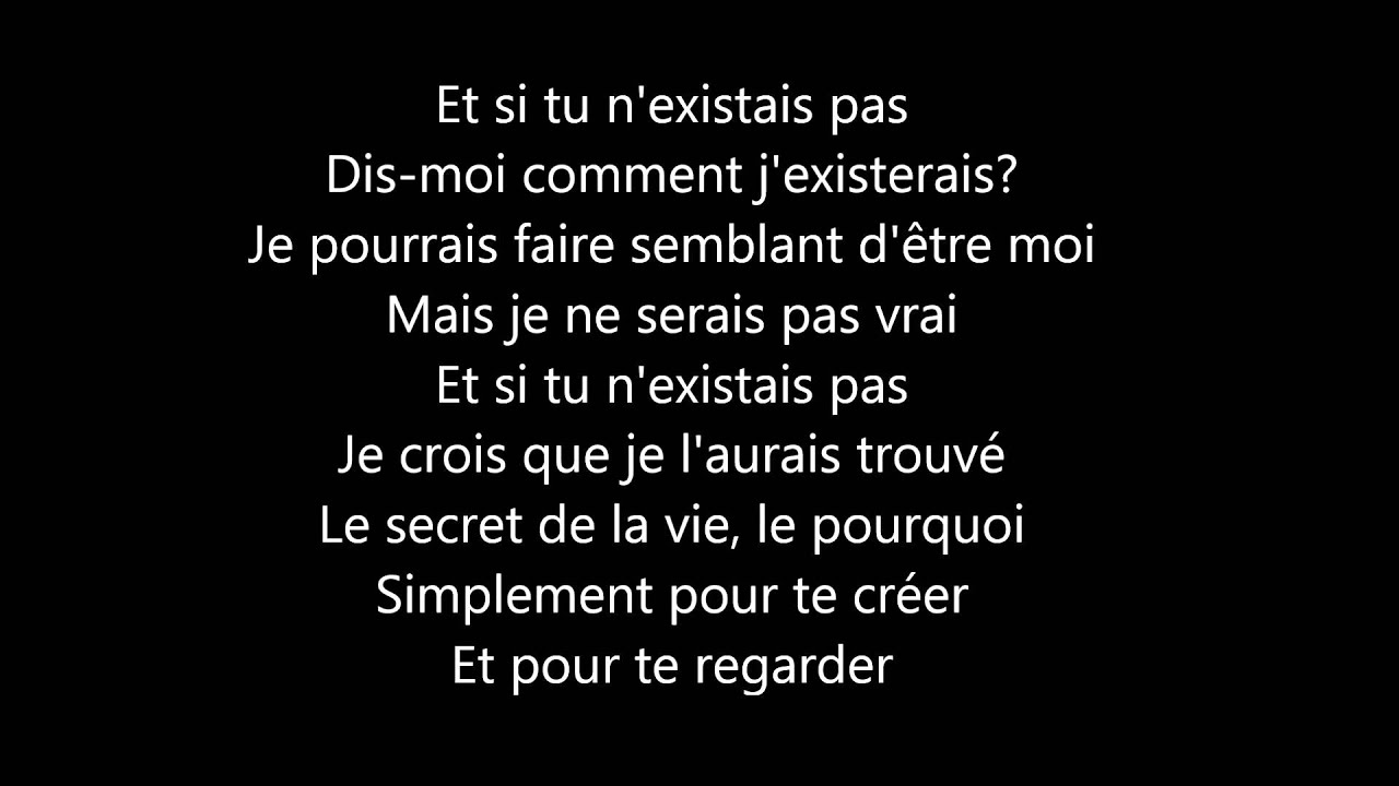 Joe Dassin Et si tu n'existais pas paroles 