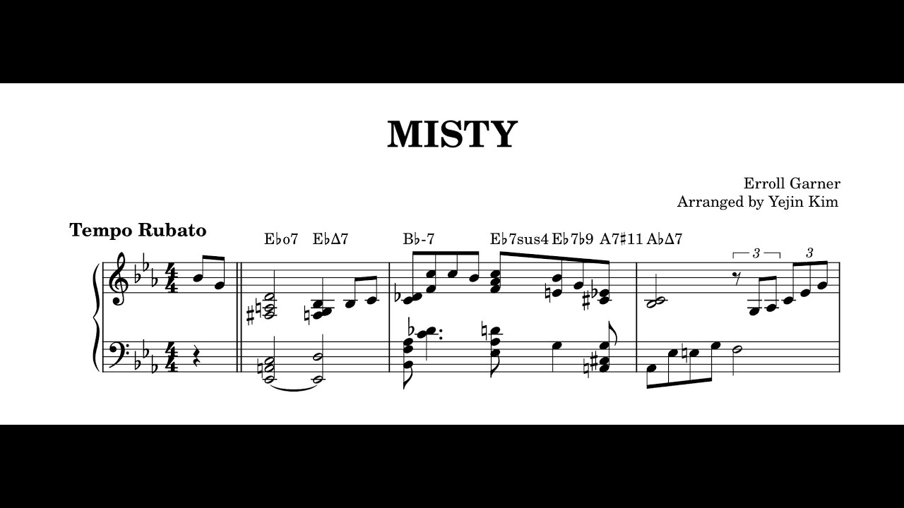 Misty | Jazz Piano Reharmonization (sheet music)