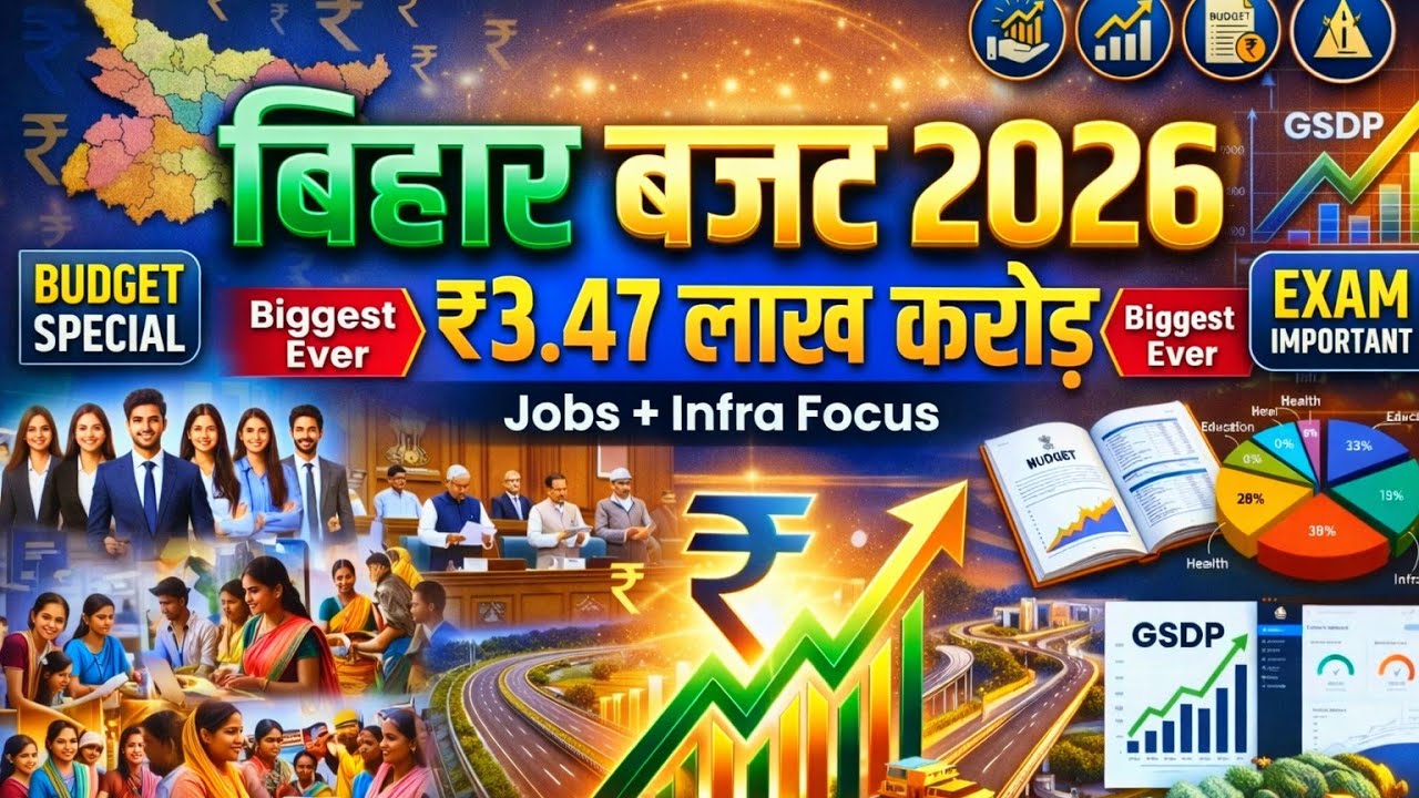 बिहार का बजट 2026|Bihar budget 2026|bihar budget notes in hindi|bihar budget short notes for bpsc 72