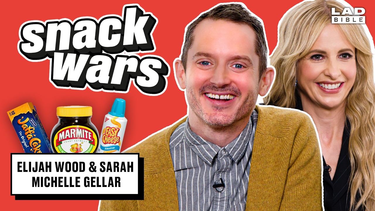 Elijah Wood & Sarah Michelle Gellar Tries British & American Food | Snack Wars
