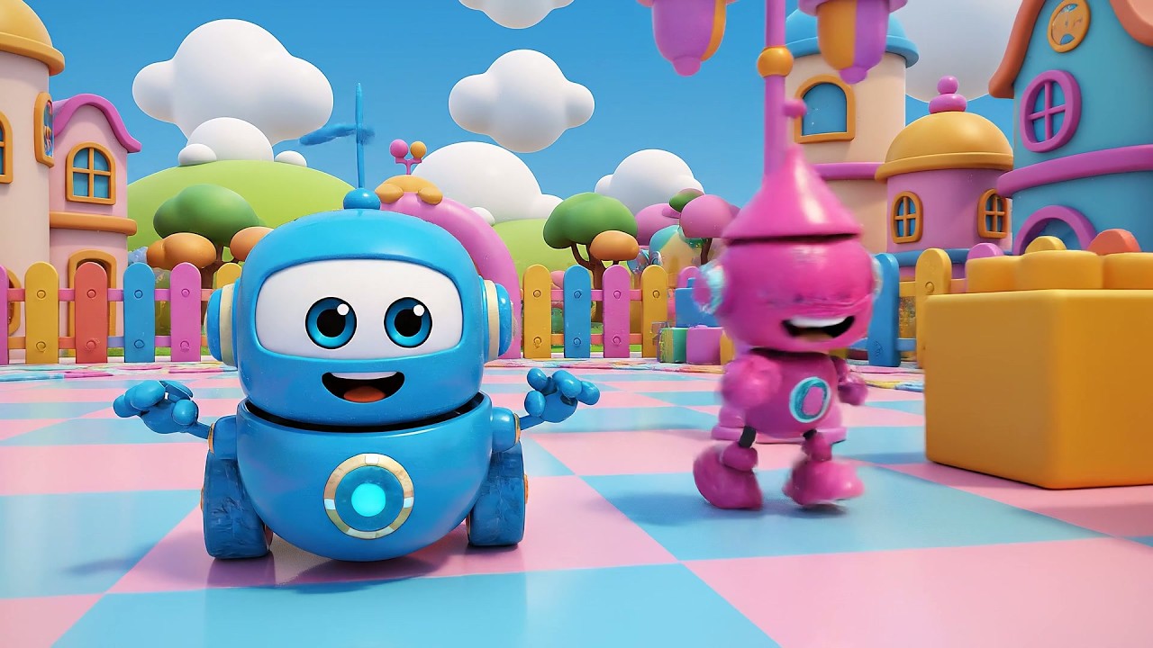 Cuatro Pequeños Robots de Juguete Marzo Marzo | Canción de Tecnología y Ritmo para Niños