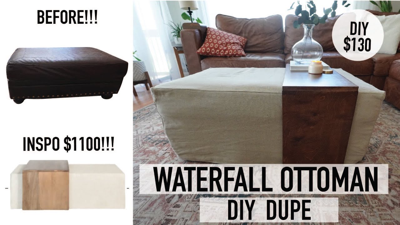 DIY Ottoman/Coffee Table// Dupe For HighEnd Waterfall Ottoman