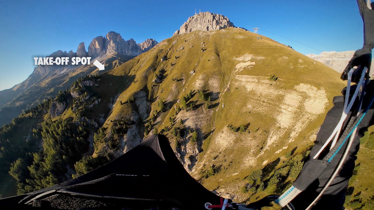 H&F sletík při západu slunce v Dolomitech s mezipřistáním v 2250m