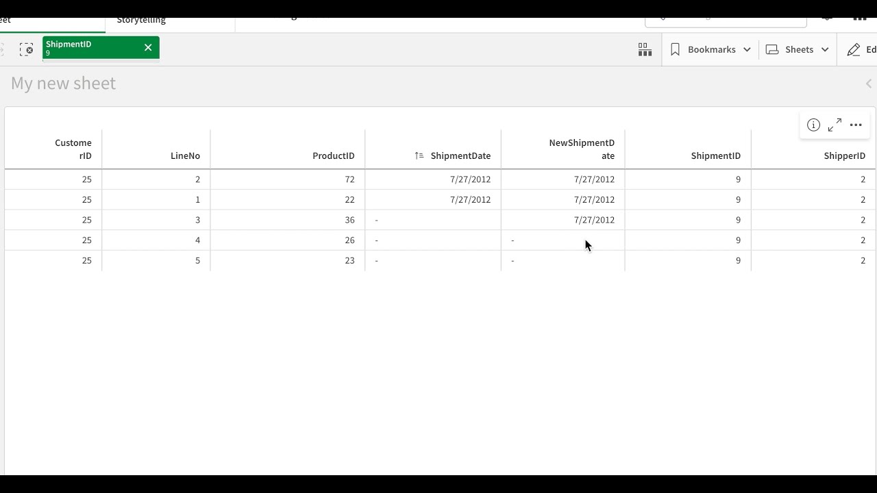 Qlik Peek Function for missing values