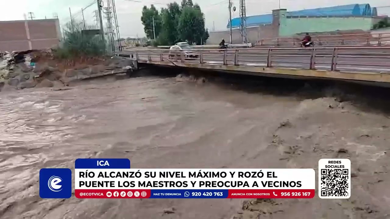 Río alcanzó su nivel máximo y rozó el puente Los Maestros