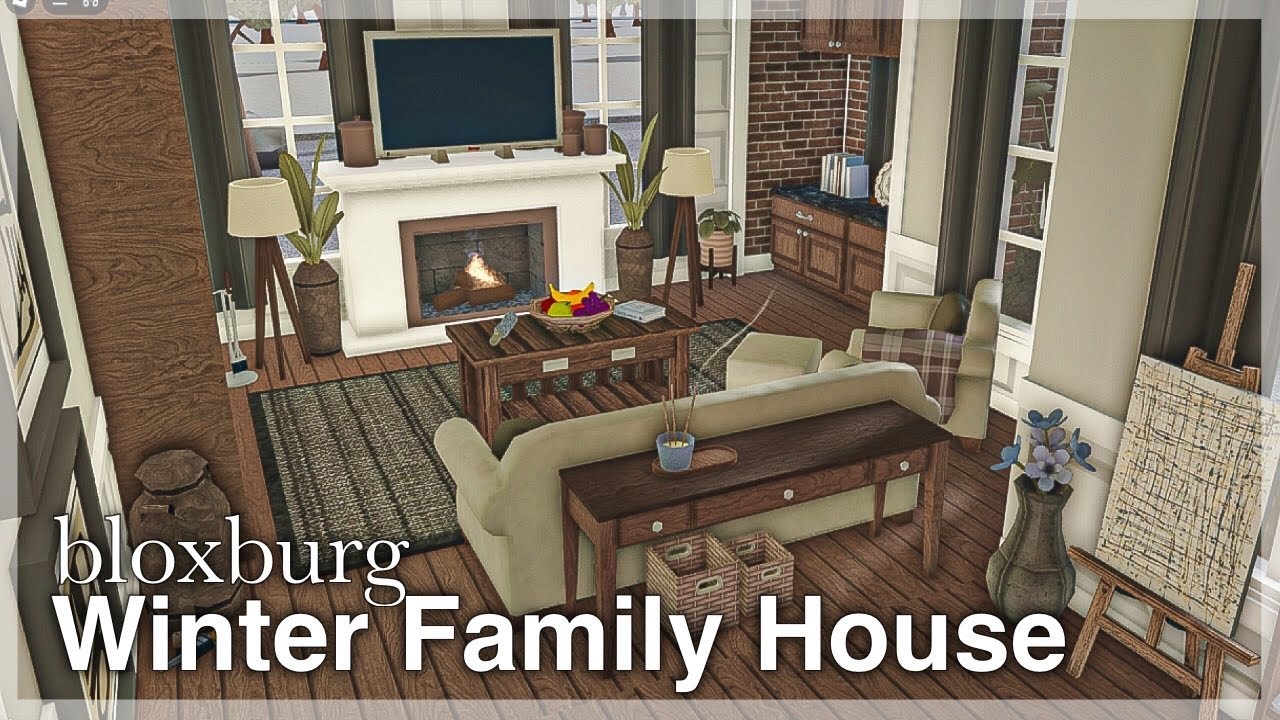 Bloxburg - Big Winter Family House Speedbuild ❄️ (interior + full tour)