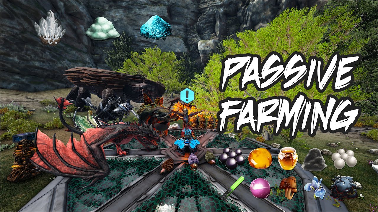 Passive farming | Element Dust, Crystal, Black Pearl and more! | ARK Survival Evolved