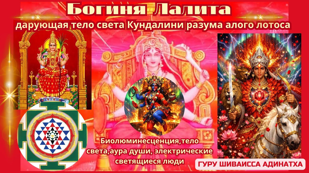 Богиня Лалита, дарующая тело света Кундалини разума алого лотоса. Гуру Шиваисса Адинатха.