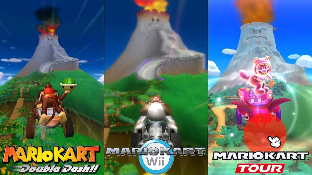 Evolution Of GCN DK Mountain Course In Mario Kart Games [2003-2022]