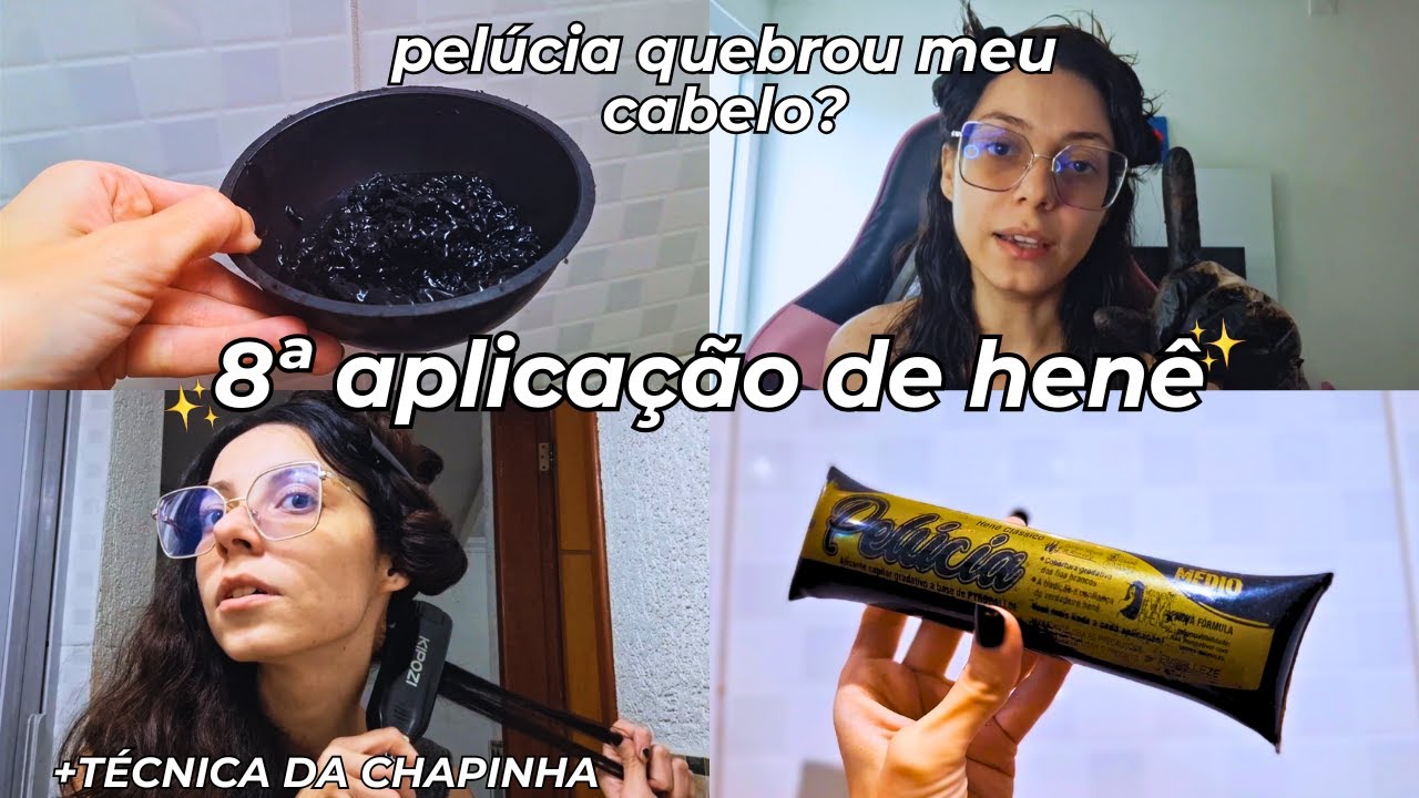 Henê Pelúcia QUEBROU meu CABELO? Resultado 8ª aplicação do henê pelúcia médio + técnica da chapinha