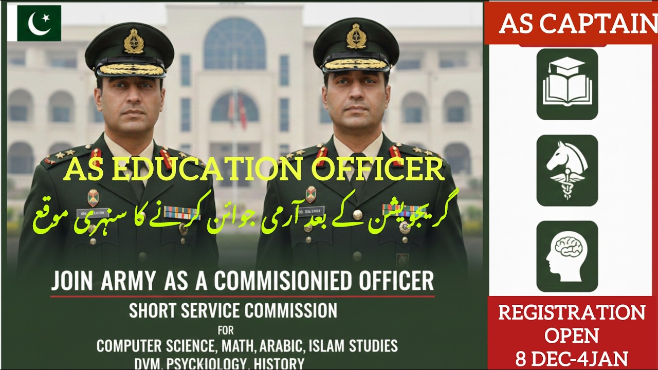 Join Pak Army as Commissioned Officer SSC as Educationist & Psychologist 2025-26