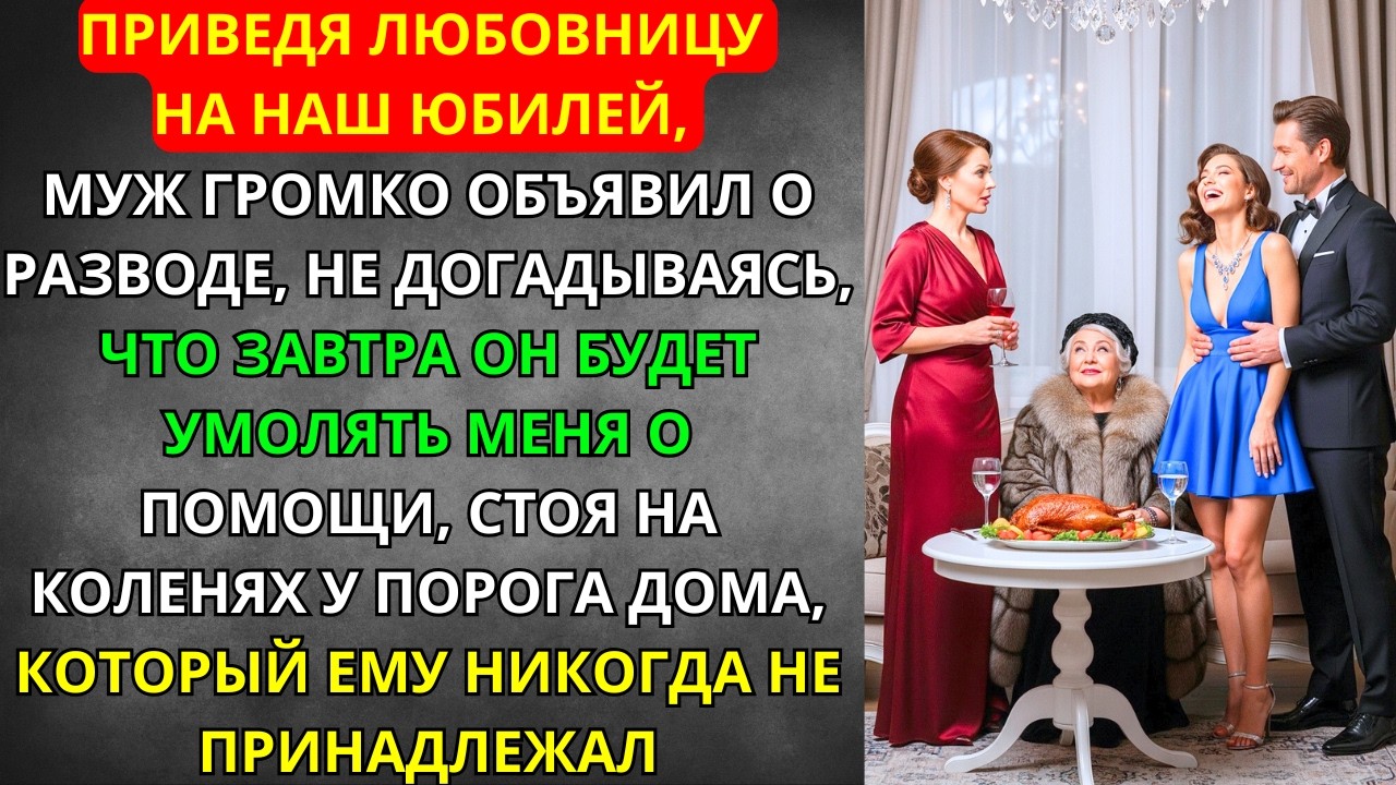 Привел ЛЮБОВНИЦУ на юбилей, а утром стоял на КОЛЕНЯХ: муж не знал, что этот ДОМ никогда не был ЕГО.