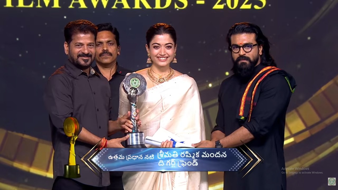 Rashmika Mandanna Honors Gaddar Award 2025 | Ram Charan | Revanth Reddy | TV5 ENT