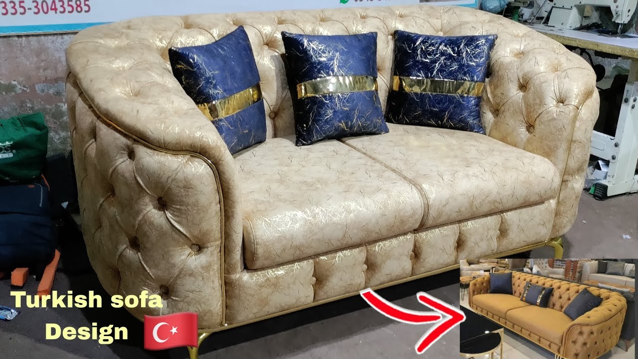 Makeing Chesterfield Turkish sofa Design high-quality low price step-step video process work