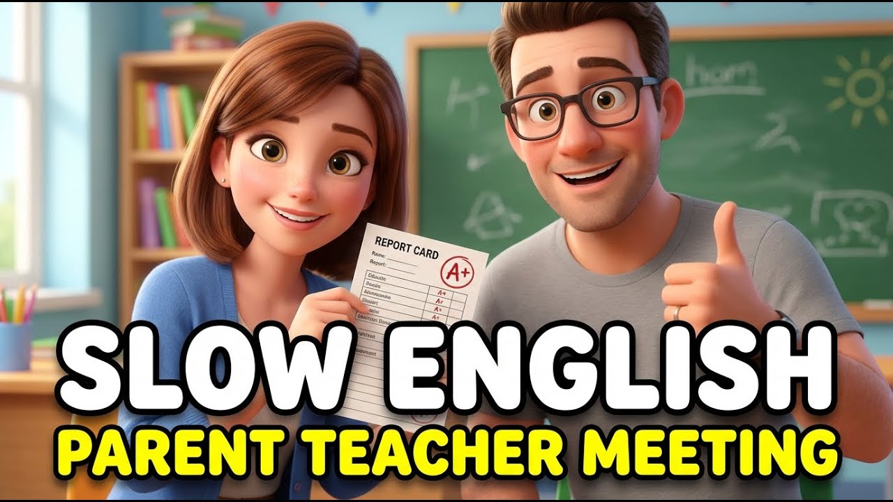 Parent-Teacher Meeting Conversation | Slow English Speaking Practice for Beginners | A1-A2 Level