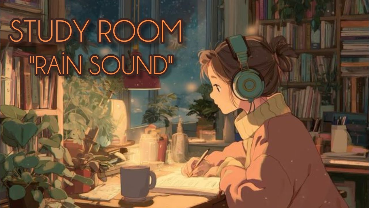 Cozy Study Ambience with Rain & Fireplace | Muffled Bird Sounds for Focus & Reading