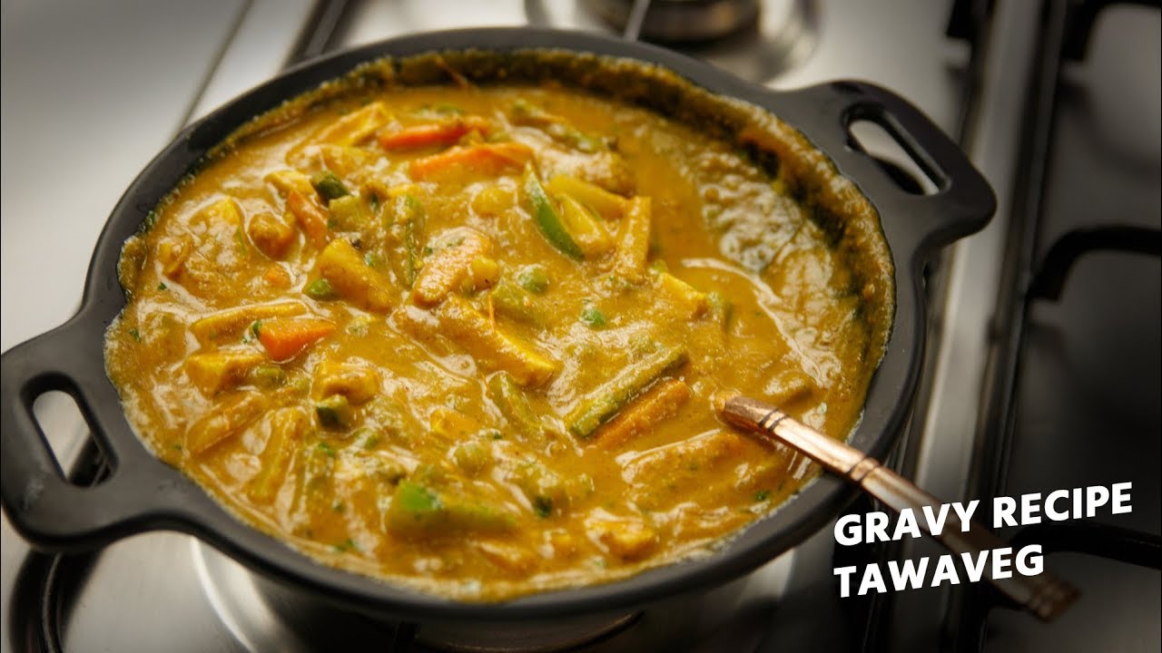 Easy Tawa Mix Veg Gravy Sabji Lunch Recipe - Restaurant Style CookingShooking