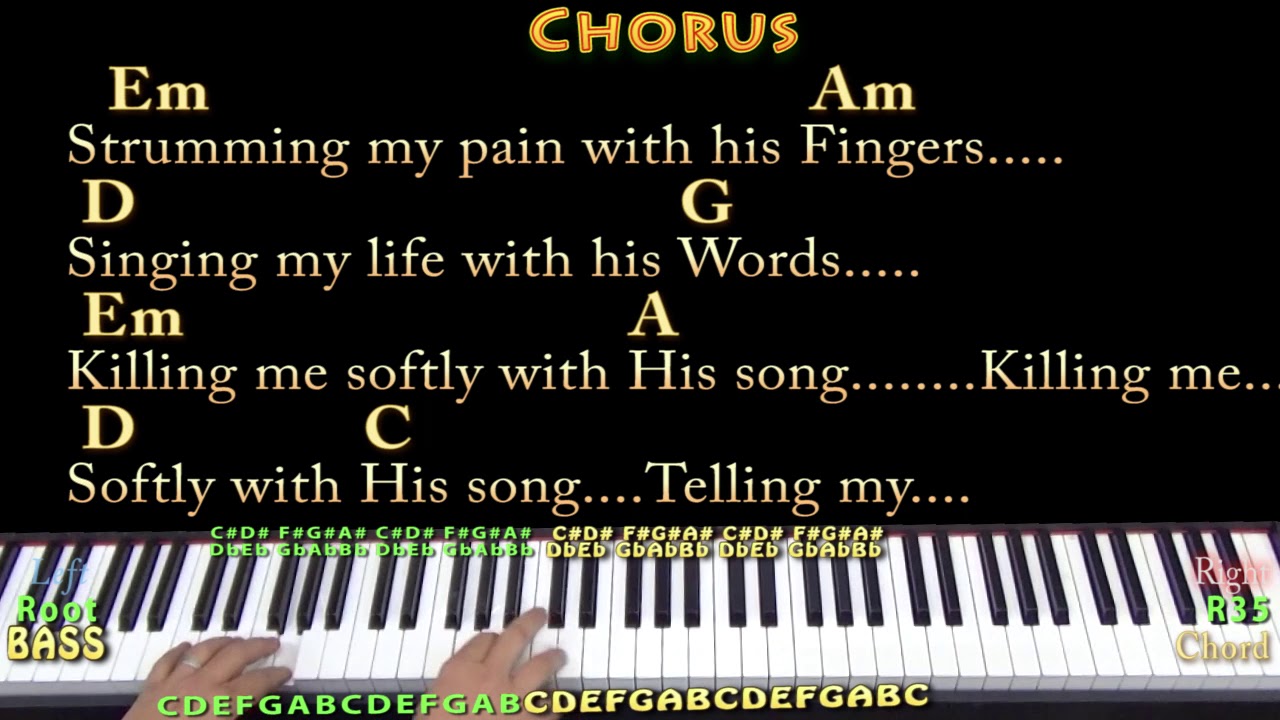 Killing Me Softly (Roberta Flack) Piano Cover Lesson in Em with Chords/Lyrics